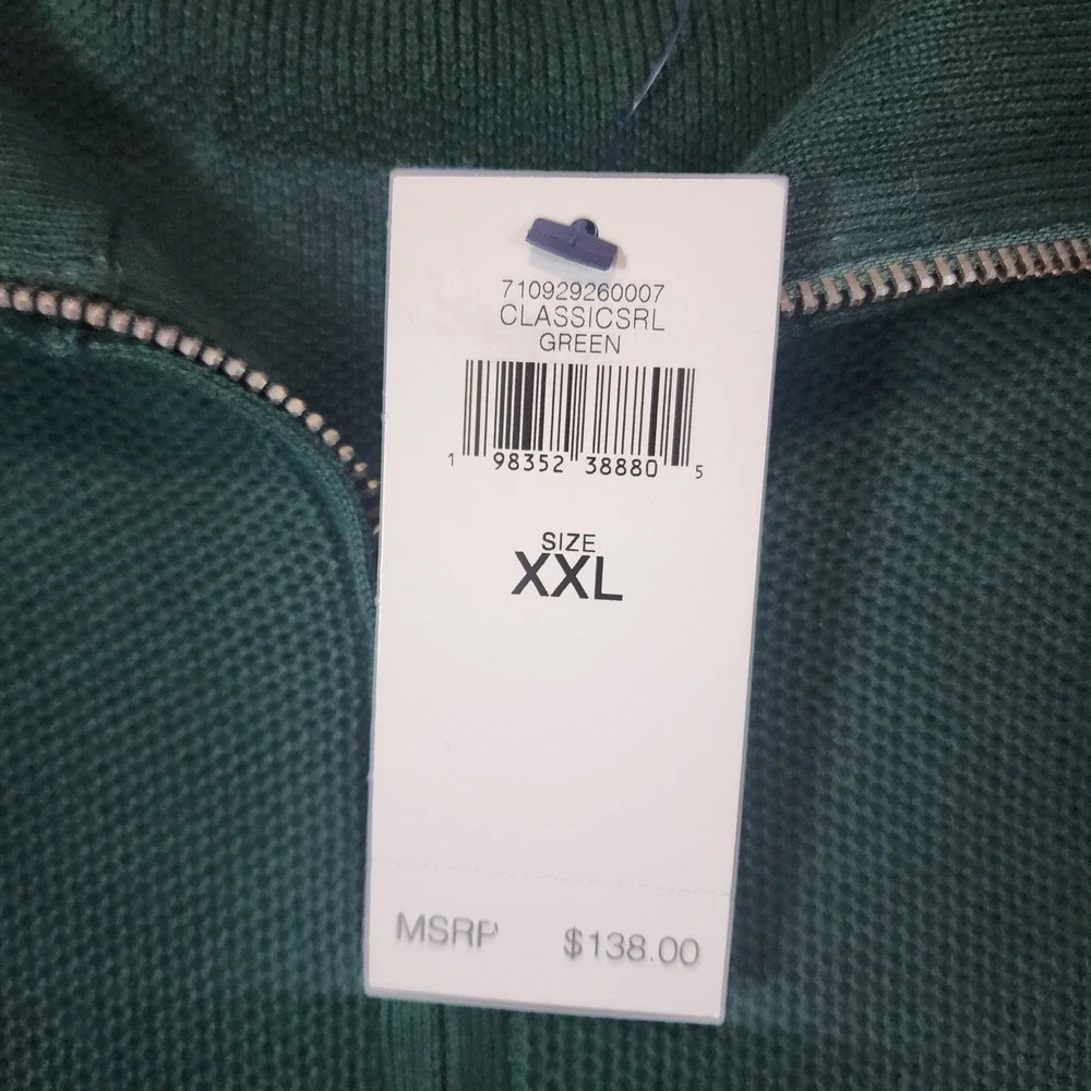 NEW Polo Ralph Lauren 1/4 Zip Sweater Mens XXL Green Classic Fit Cotton Pullover